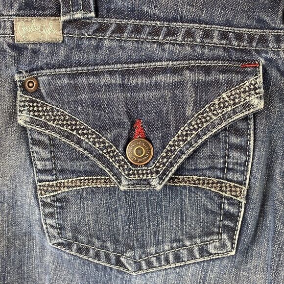 Cruel Girl Denim Jeans 5 Long 5L Boot Cut Button Flap Pockets - Picture 8 of 15